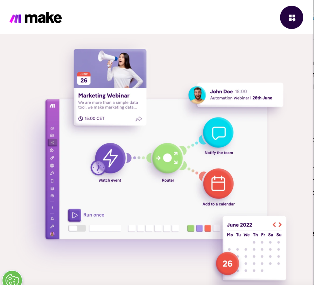 Make or Integromat, an automation tool